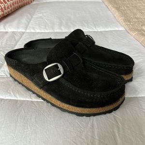NWOB Birkenstock Buckley Clogs black suede sz 37N